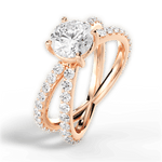 Lauren Round Cut Lab Grown Diamond 18Kt Rose Gold Engagement Ring - View 3