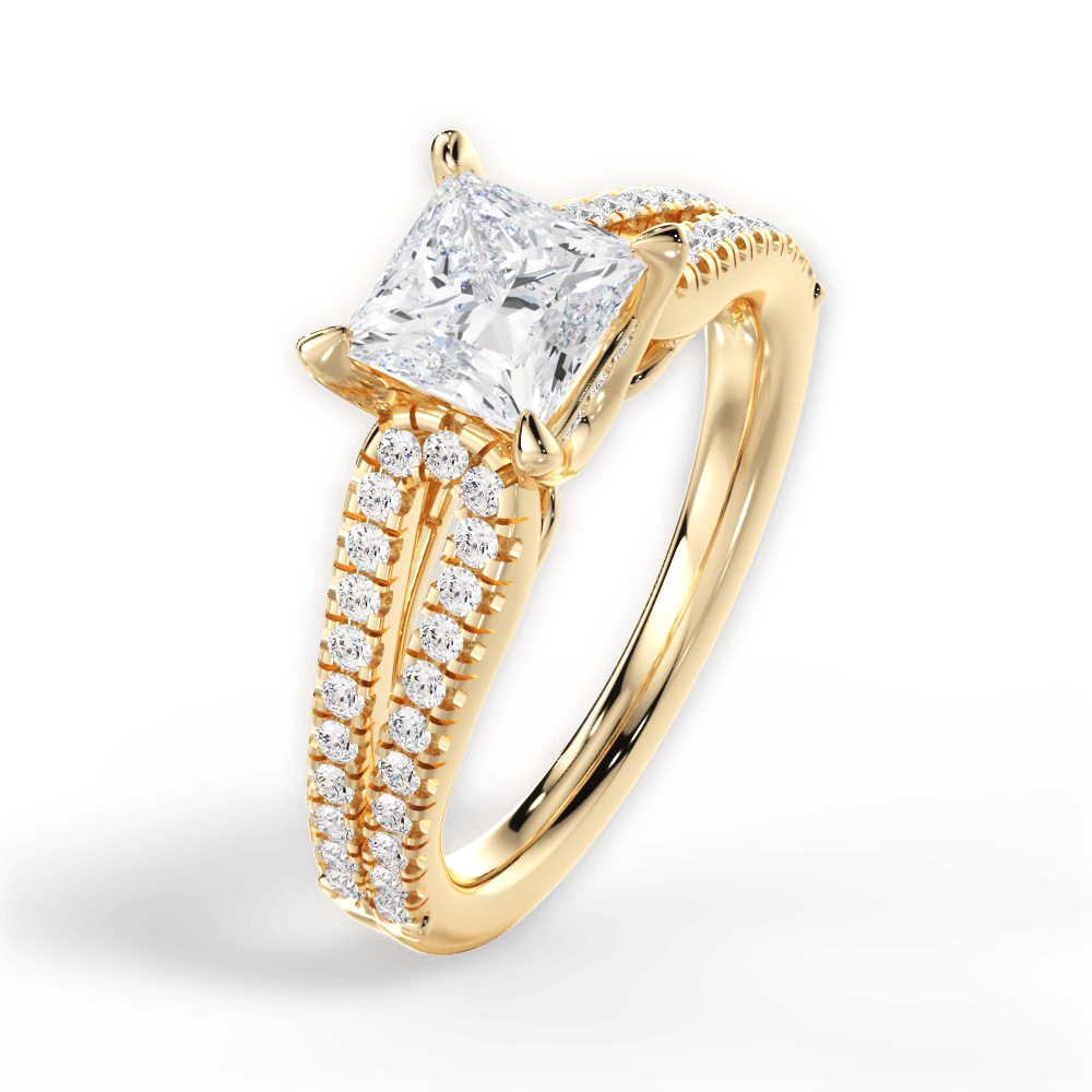 Jessica Princess Cut Lab Grown Diamond 18Kt Yellow Gold Engagement Ring - View 4