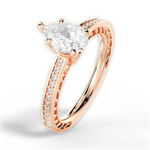 Donna Pear Cut Lab Grown Diamond 18Kt Rose Gold Engagement Ring - View 4