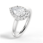 Fiona Pear Cut Lab Grown Diamond 18Kt White Gold Engagement Ring - View 3