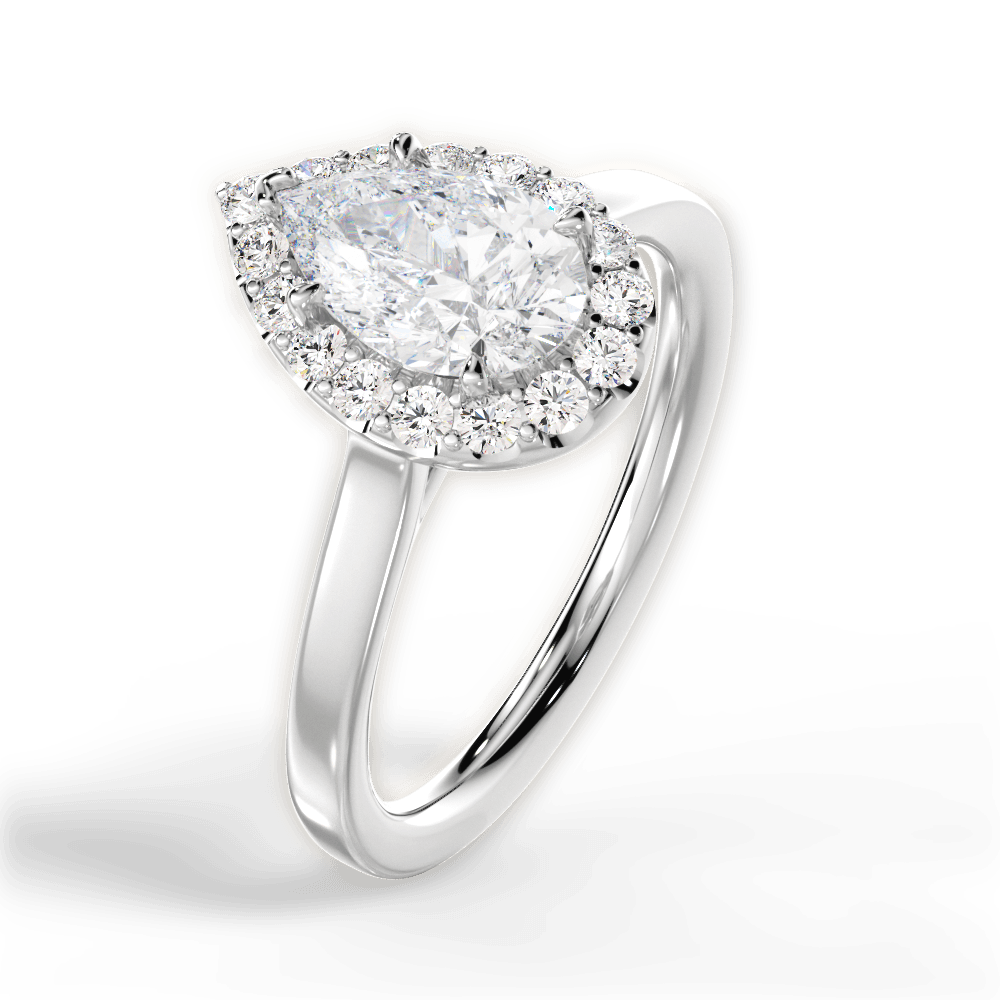 Fiona Pear Cut Lab Grown Diamond 14Kt White Gold Engagement Ring - View 3