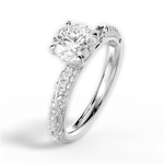 Gloria Round Cut Lab Grown Diamond 14Kt White Gold Engagement Ring - View 3