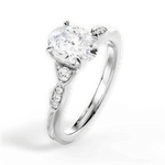 Cassie Oval Cut Lab Grown Diamond Platinum Engagement Ring - View 4