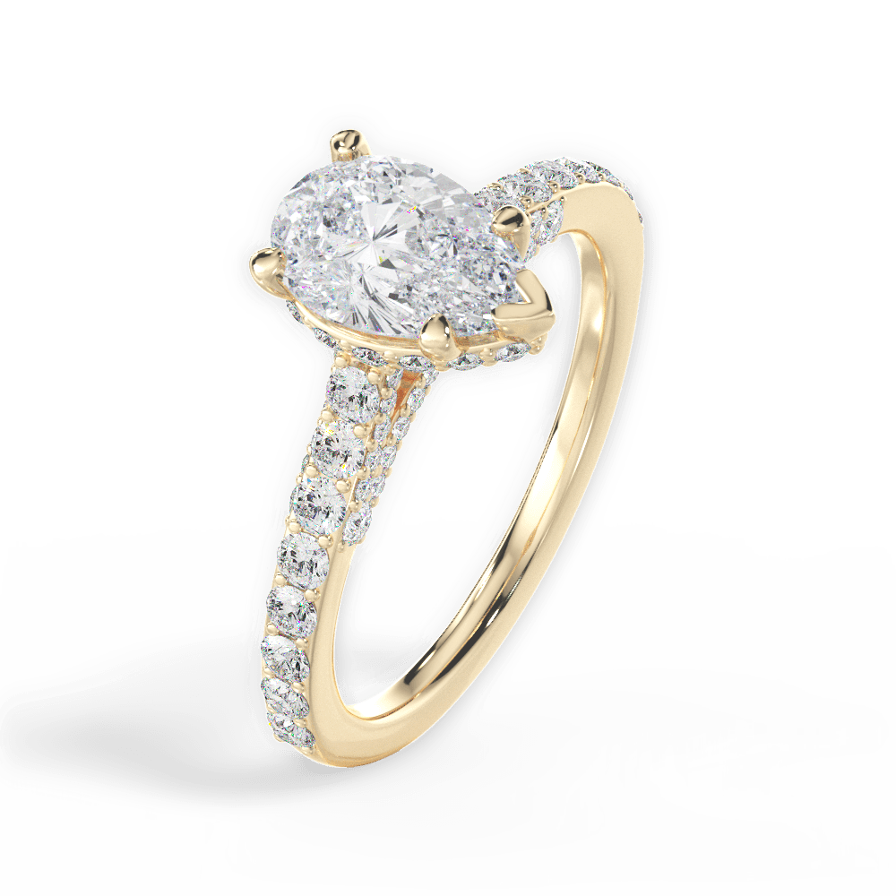 Laura Pear Cut Lab Grown Diamond 18Kt Yellow Gold Engagement Ring - View 4