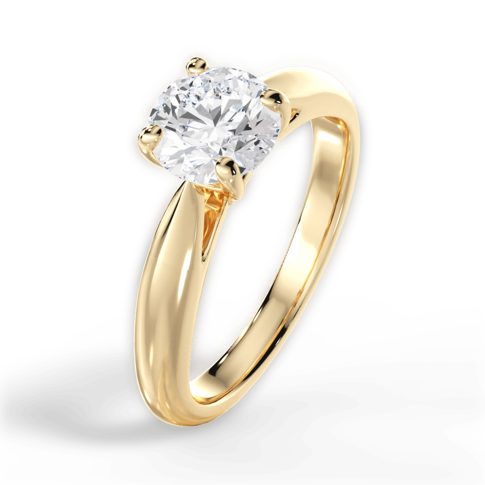 Colleen Round Cut Lab Grown Diamond 18Kt Yellow Gold Engagement Ring - View 4