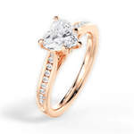 Elena Heart Cut Lab Grown Diamond 18Kt Rose Gold Engagement Ring - View 4