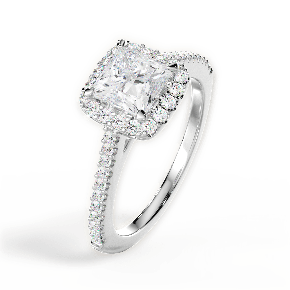 Jeanne Princess Cut Lab Grown Diamond Platinum Engagement Ring - View 2
