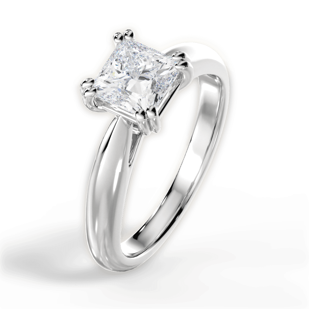 Camila Princess Cut Lab Grown Diamond 14Kt White Gold Engagement Ring - View 3