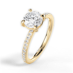 Janice Round Cut Lab Grown Diamond 18Kt Yellow Gold Engagement Ring - View 2