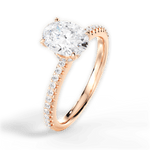 Giselle Oval Cut Lab Grown Diamond 18Kt Rose Gold Engagement Ring - View 4