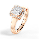 Jasmin Princess Cut Lab Grown Diamond 18Kt Rose Gold Engagement Ring - View 2