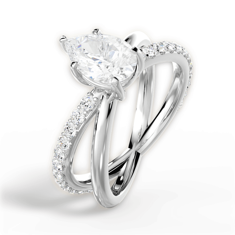 Jennifer Pear Cut Lab Grown Diamond Platinum Engagement Ring - View 3