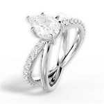 Jennifer Pear Cut Lab Grown Diamond 18Kt White Gold Engagement Ring - View 3