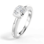 Bridget Cushion Cut Lab Grown Diamond Platinum Engagement Ring - View 2