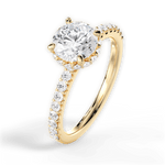 Isabella Round Cut Lab Grown Diamond 18Kt Yellow Gold Engagement Ring - View 4