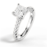 Dana Princess Cut Lab Grown Diamond 18Kt White Gold Engagement Ring - View 2
