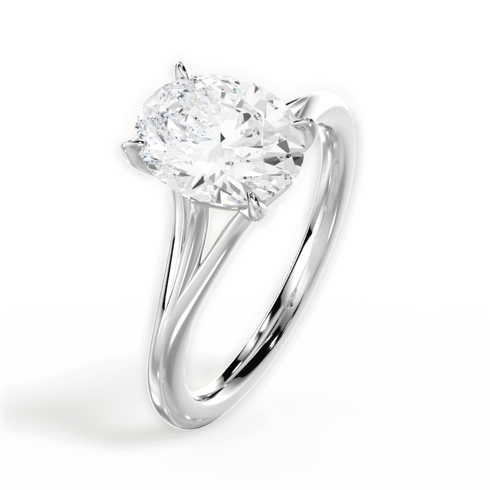 Anita Oval Cut Lab Grown Diamond Platinum Engagement Ring - View 3