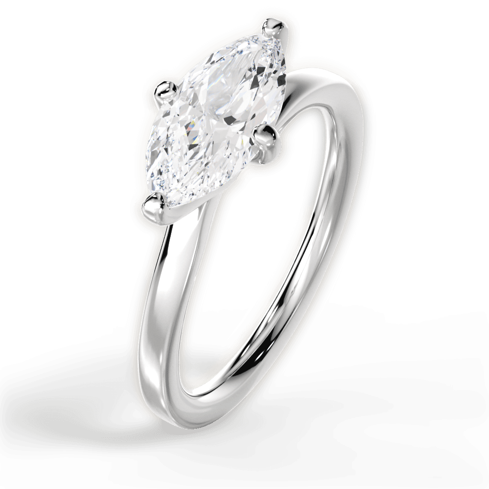 Ashley Marquise Cut Lab Grown Diamond 14Kt White Gold Engagement Ring - View 2