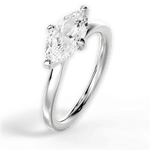 Ashley Marquise Cut Lab Grown Diamond 14Kt White Gold Engagement Ring - View 2