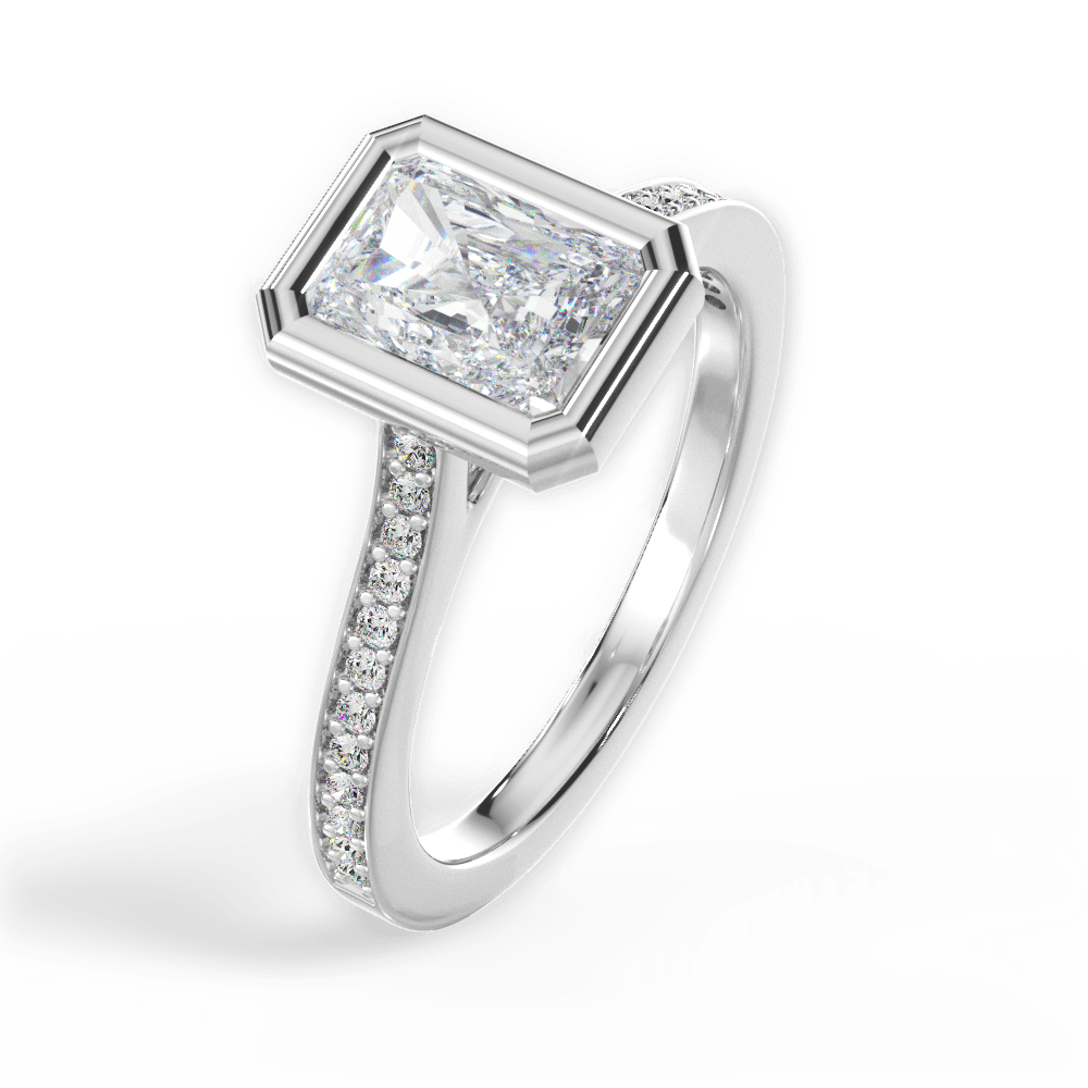 Deanna Radiant Cut Lab Grown Diamond 14Kt White Gold Engagement Ring - View 3