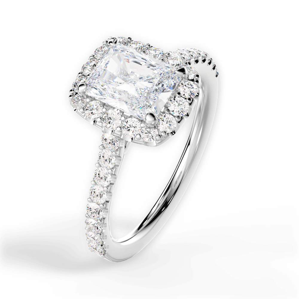 Ingrid Radiant Cut Lab Grown Diamond Platinum Engagement Ring - View 4