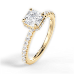 Isabella Asscher Cut Lab Grown Diamond 18Kt Yellow Gold Engagement Ring - View 2