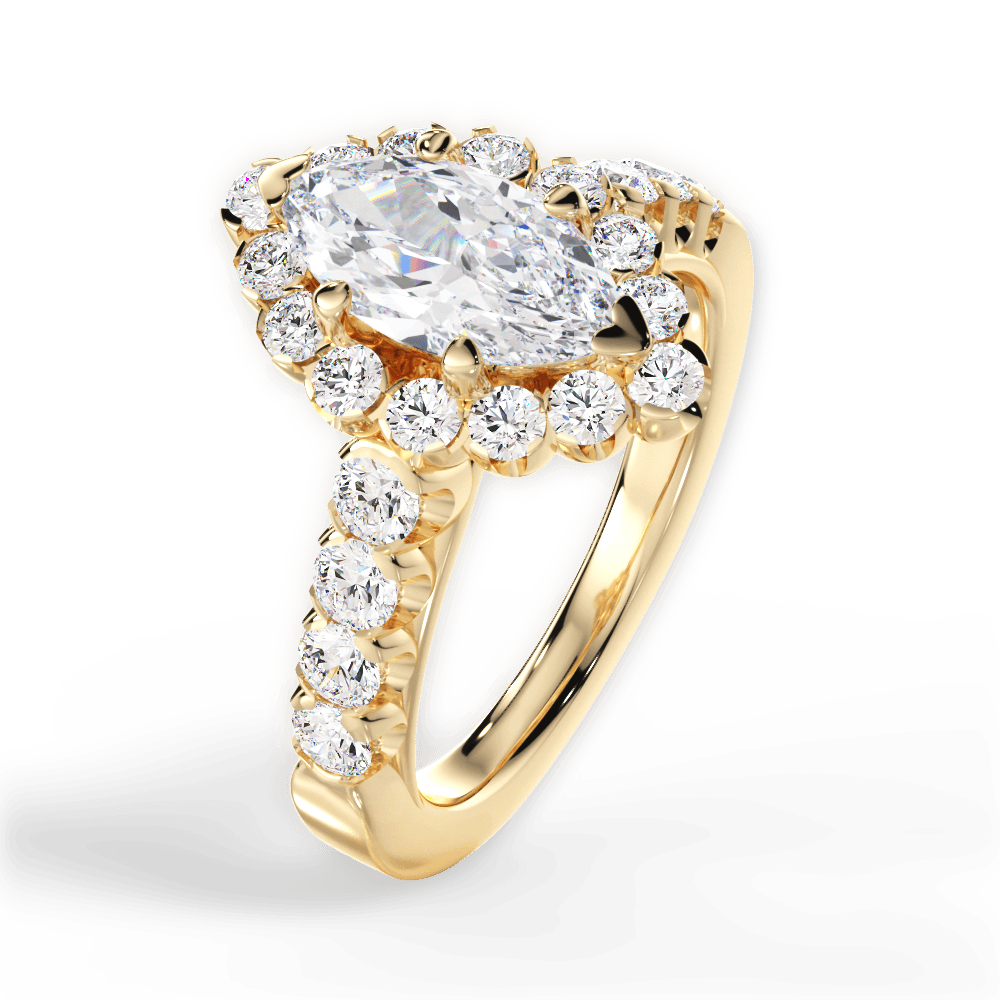 Lacey Marquise Cut Lab Grown Diamond 18Kt Yellow Gold Engagement Ring - View 4