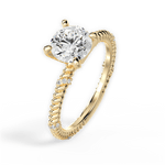 Chloe Round Cut Lab Grown Diamond 18Kt Yellow Gold Engagement Ring - View 4