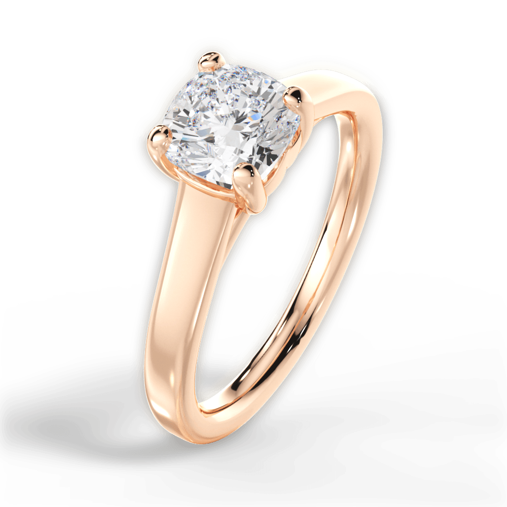 Ariana Cushion Cut Lab Grown Diamond 18Kt Rose Gold Engagement Ring - View 3