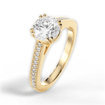 Denise Round Cut Lab Grown Diamond 18Kt Yellow Gold Engagement Ring - View 2
