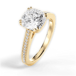 Denise Cushion Cut Lab Grown Diamond 18Kt Yellow Gold Engagement Ring - View 4