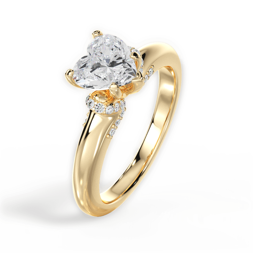Florence Heart Cut Lab Grown Diamond 18Kt Yellow Gold Engagement Ring - View 3