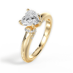 Florence Heart Cut Lab Grown Diamond 18Kt Yellow Gold Engagement Ring - View 3