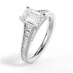 Leslie Emerald Cut Lab Grown Diamond 18Kt White Gold Engagement Ring - View 2