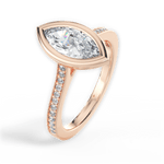 Deanna Marquise Cut Lab Grown Diamond 18Kt Rose Gold Engagement Ring - View 2