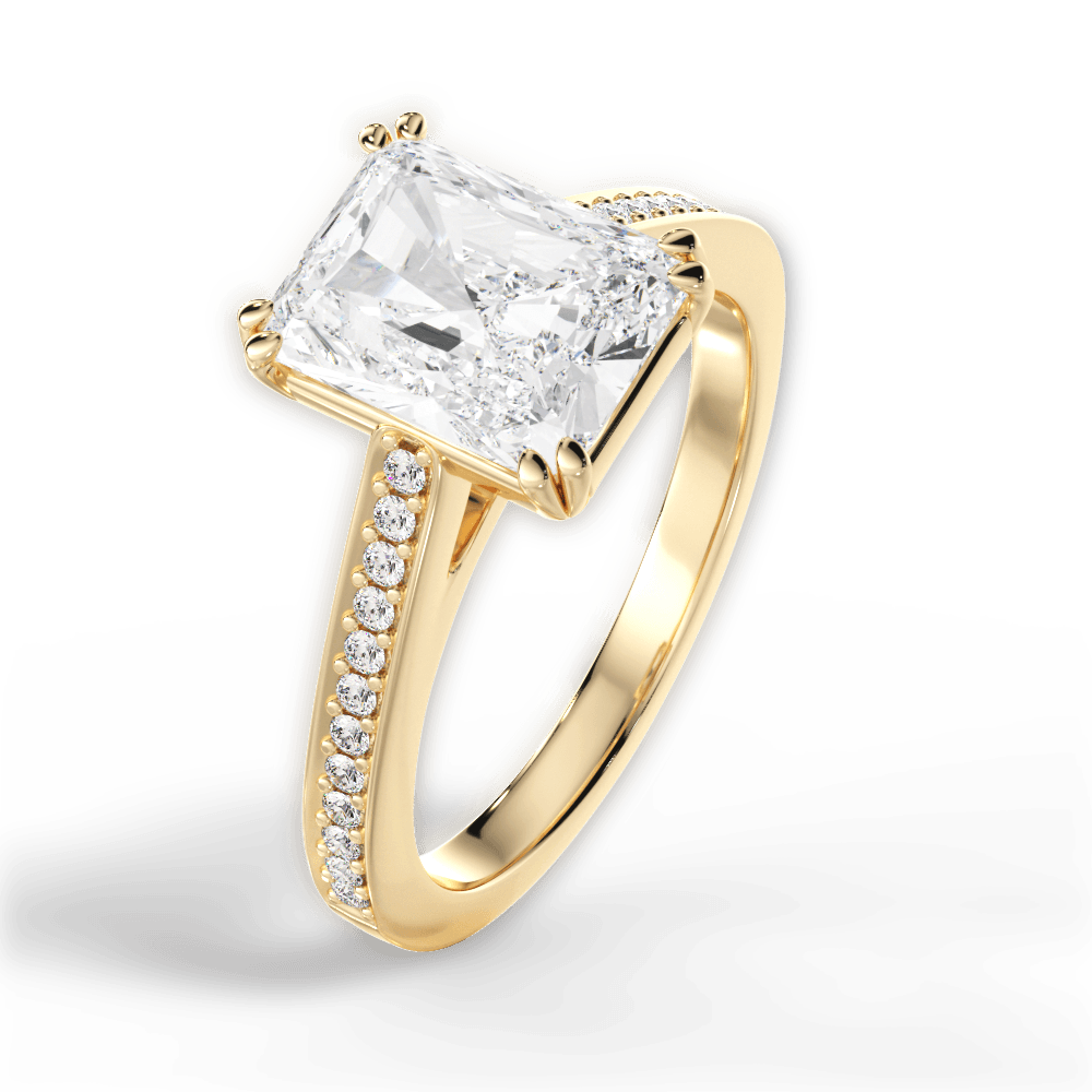 Denise Radiant Cut Lab Grown Diamond 18Kt Yellow Gold Engagement Ring - View 4