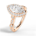 Irene Marquise Cut Lab Grown Diamond 18Kt Rose Gold Engagement Ring - View 4
