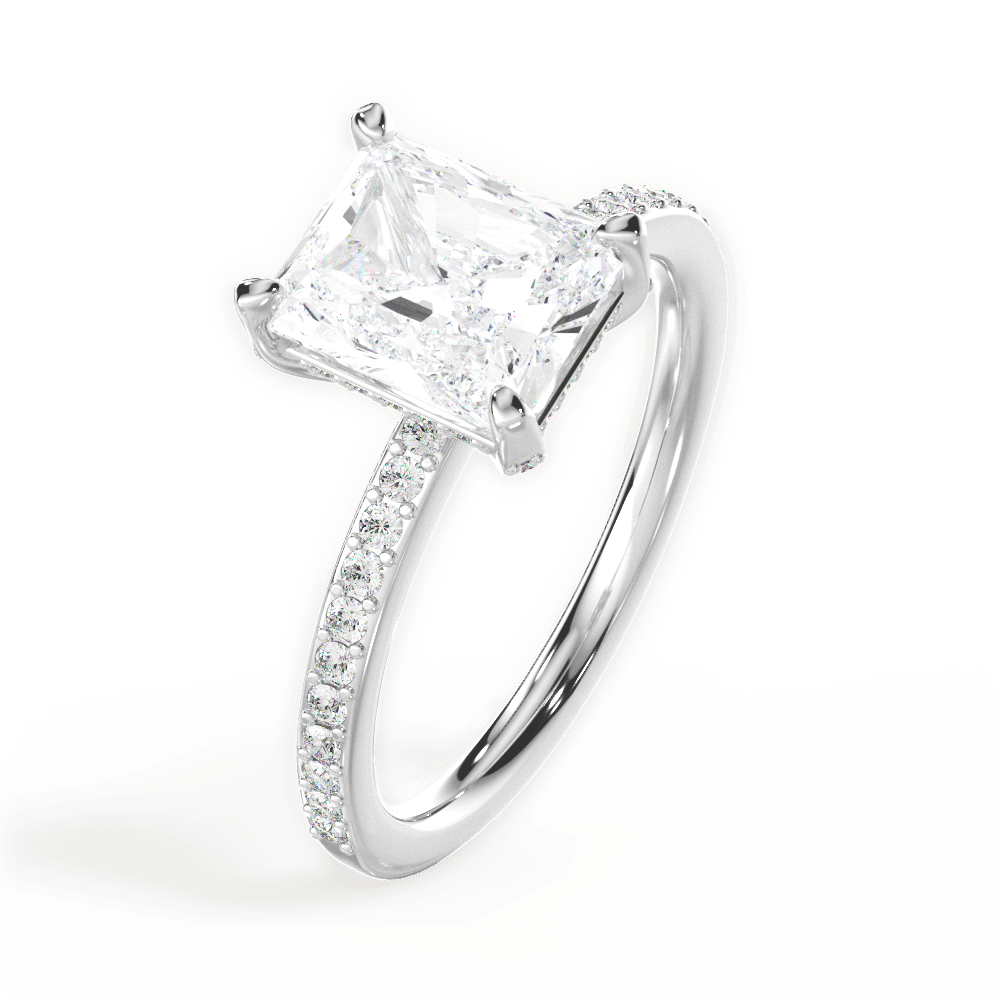 Janice Radiant Cut Lab Grown Diamond 14Kt White Gold Engagement Ring - View 3