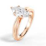 Colleen Marquise Cut Lab Grown Diamond 18Kt Rose Gold Engagement Ring - View 3