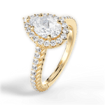 Kim Pear Cut Lab Grown Diamond 18Kt Yellow Gold Engagement Ring - View 4