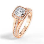 Lillian Cushion Cut Lab Grown Diamond 18Kt Rose Gold Engagement Ring - View 4