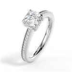 Janet Asscher Cut Lab Grown Diamond 18Kt White Gold Engagement Ring - View 4