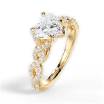 Justine Heart Cut Lab Grown Diamond 18Kt Yellow Gold Engagement Ring - View 3