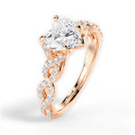 Justine Heart Cut Lab Grown Diamond 18Kt Rose Gold Engagement Ring - View 3