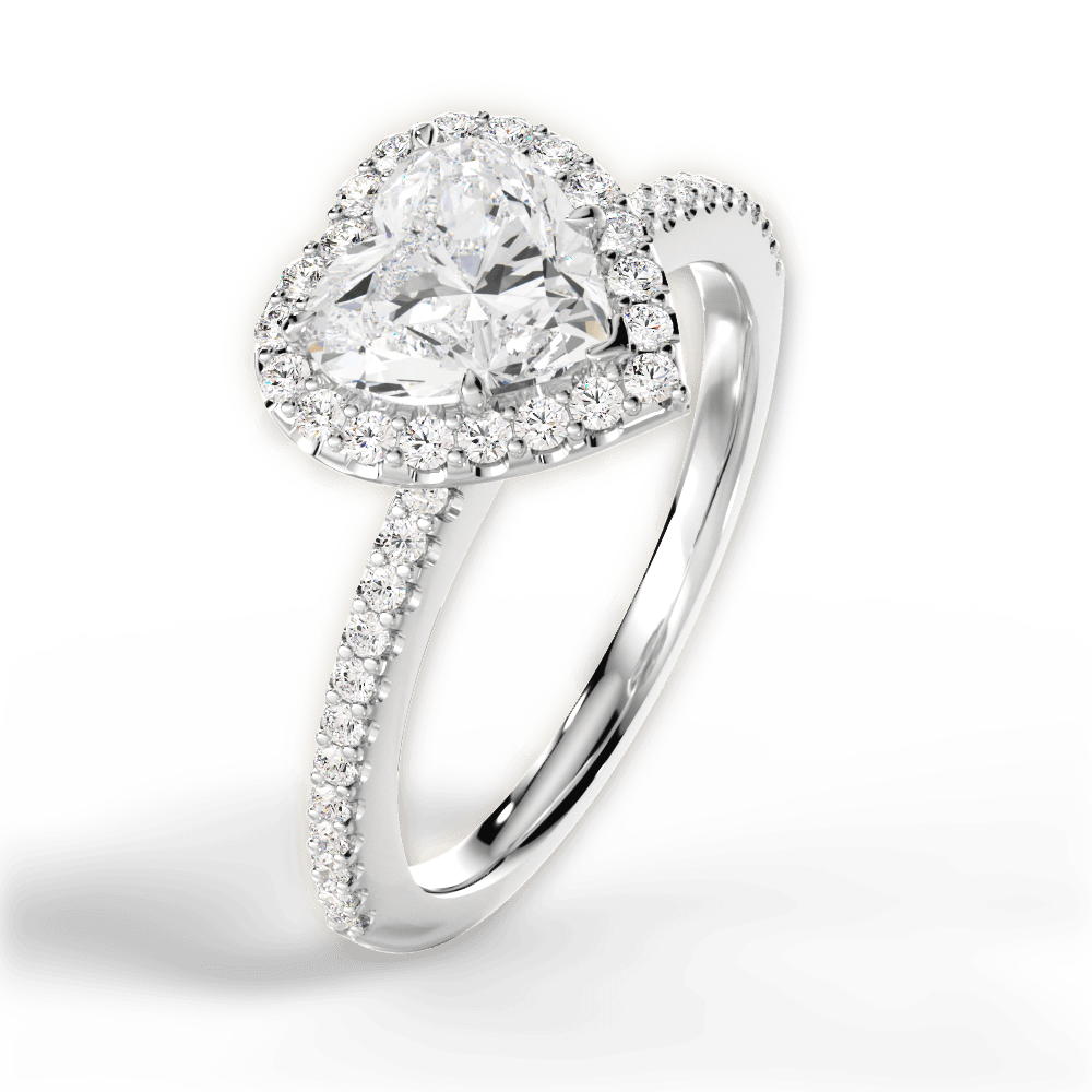 Joanne Heart Cut Lab Grown Diamond 18Kt White Gold Engagement Ring - View 2