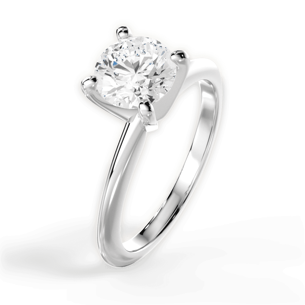 Alicia Round Cut Lab Grown Diamond 14Kt White Gold Engagement Ring - View 2
