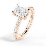 Isabella Radiant Cut Lab Grown Diamond 18Kt Rose Gold Engagement Ring - View 3