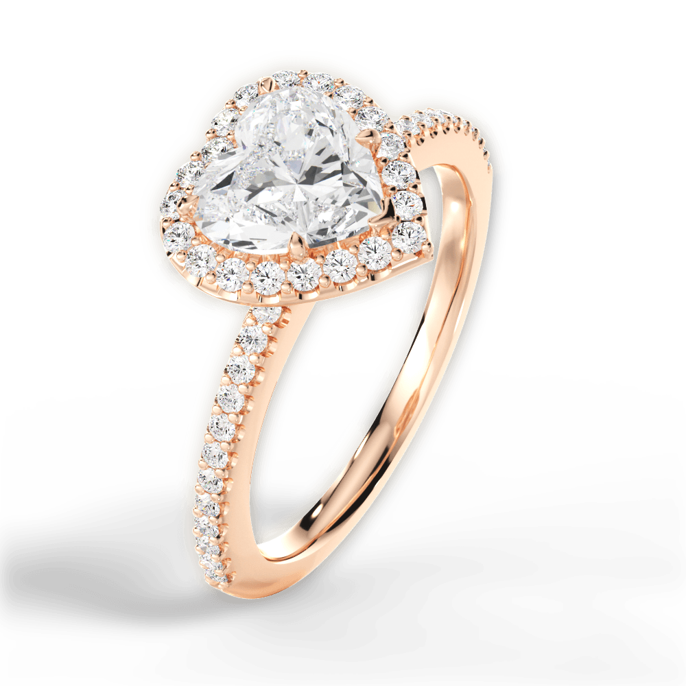 Joanne Heart Cut Lab Grown Diamond 18Kt Rose Gold Engagement Ring - View 3