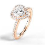 Joanne Heart Cut Lab Grown Diamond 18Kt Rose Gold Engagement Ring - View 3