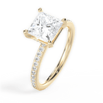 Janice Princess Cut Lab Grown Diamond 18Kt Yellow Gold Engagement Ring - View 3